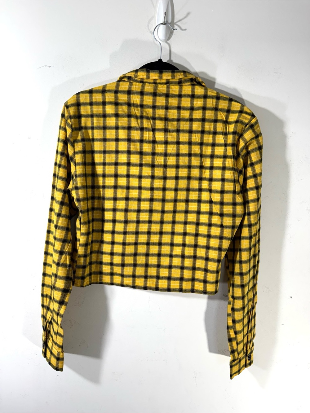 Dollskill Trickz N' Treatz Like Whatever Yellow Plaid Button Shirt Large NEW - Picture 4 of 10